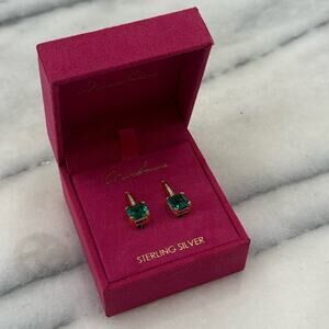 NWT Mia Sarine emerald green gold plated over sterling silver earrings